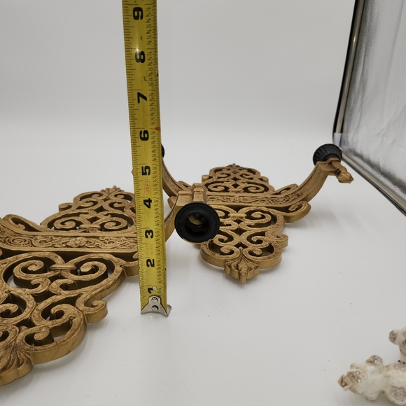 Vintage Mid Century 1969 Dart Gold Gilded Scroll Candle Holders Wall Sconces - Picture 10 of 15